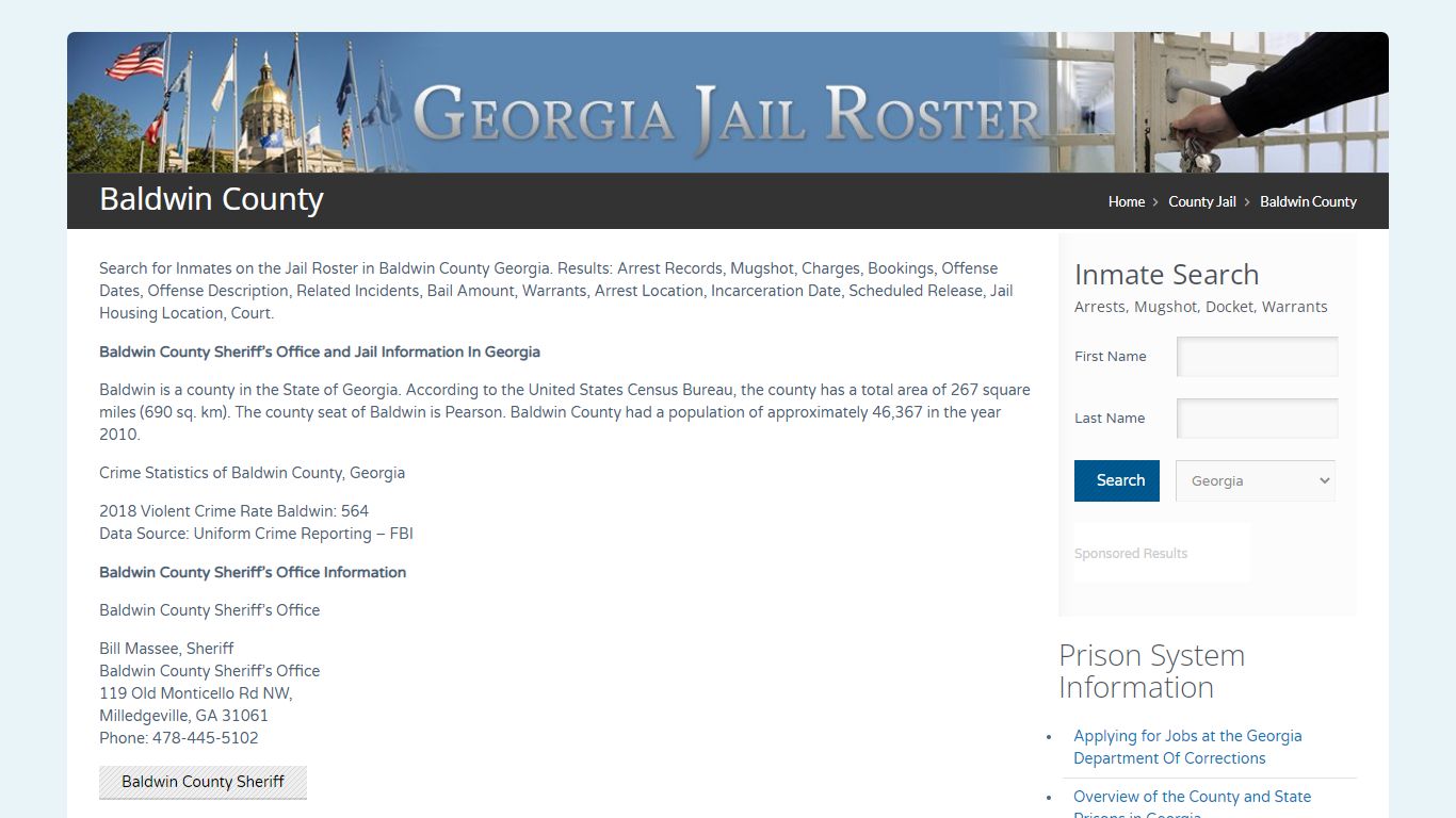 Baldwin County | Georgia Jail Inmate Search